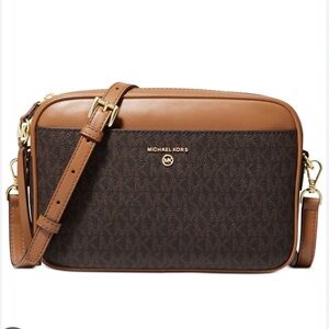Michael Kors Brown and Tan Crossbody Bag
